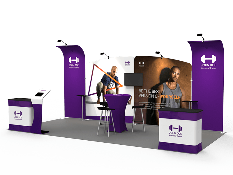 10x20 feet trade show booth display tension fabric