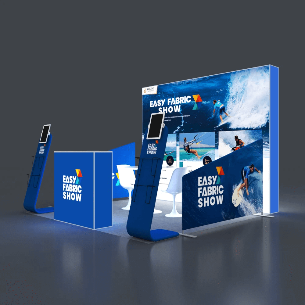 backlit seg pop up booth kit