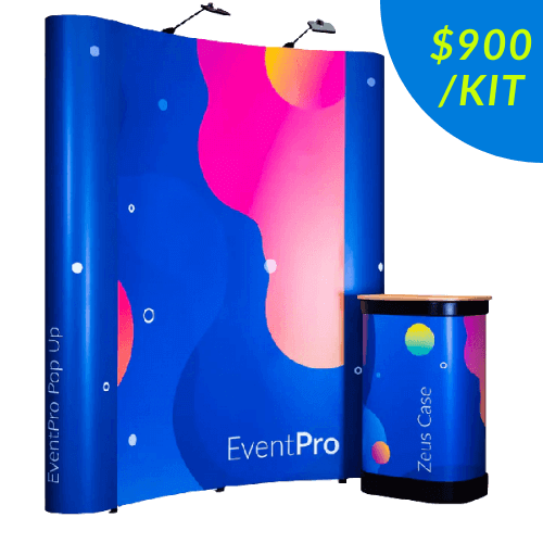 PVC curved pop up less than 1000 dollars product image