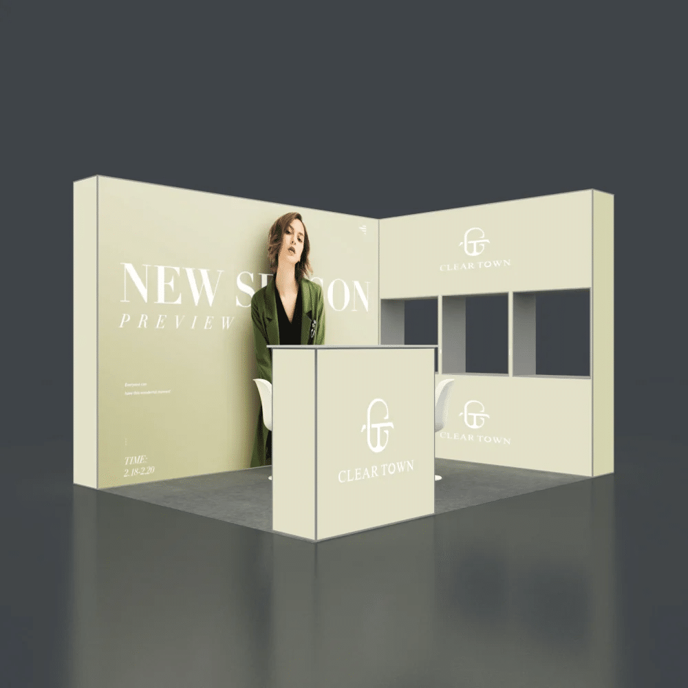 backlit seg pop up booth kit