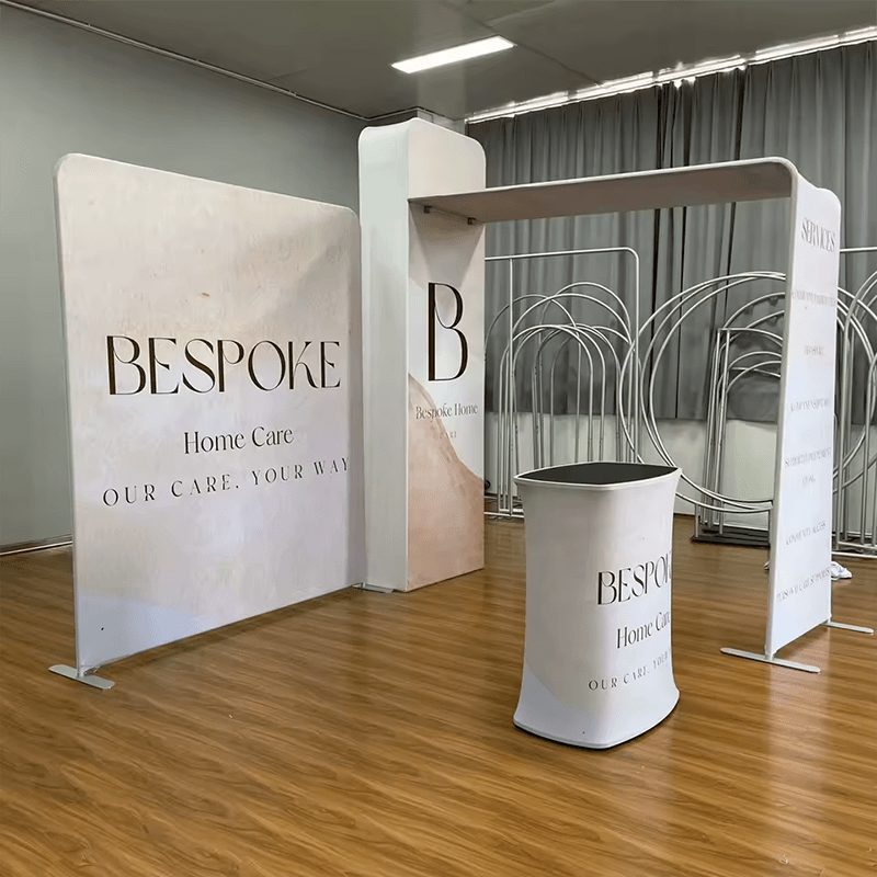 10ft tension fabric booth bespoke