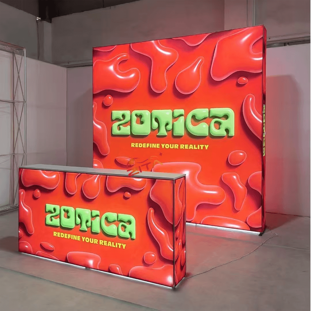 10x10 backlit seg pop up booth work zotiga