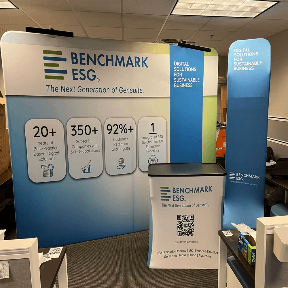 10x10 tension fabric booth works benchmark