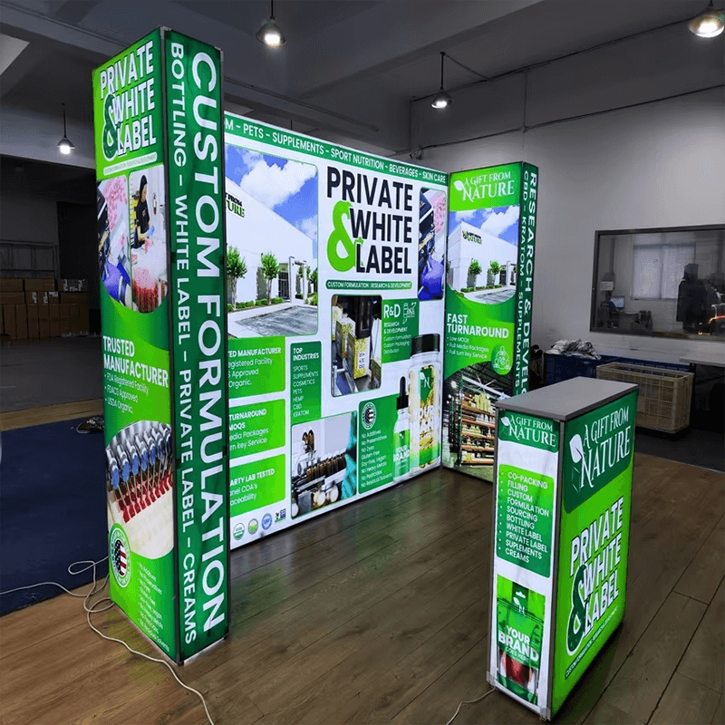 SEG pop up booth 002 works green backlit