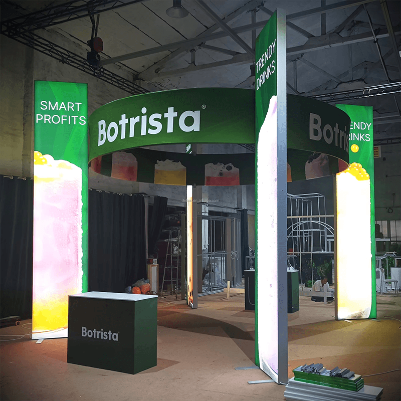 tension fabric display work botrista 20x20feet booth