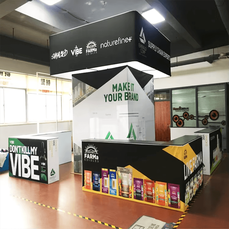 tension fabric display work vibe 20x20feet booth